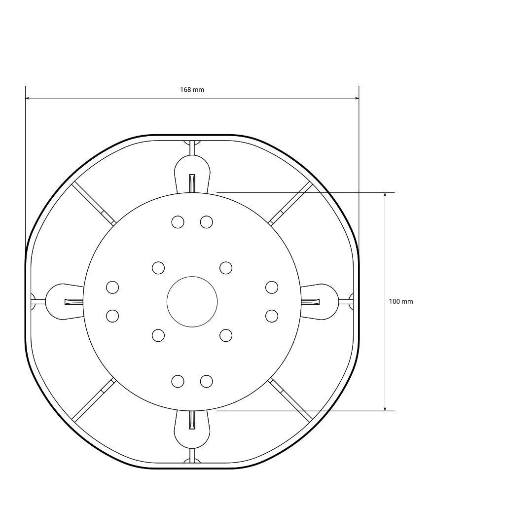 Bemaßungskizze für Universal Stelzlager XXL, 120 - 220 mm