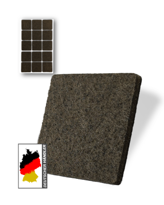 Filzgleiter Selbstklebend braun, quadratisch 25 x 25 mm (15 Stück)