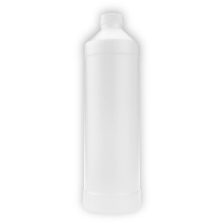 Rundflasche aus HD-PE, natur, weißer Deckel (1...