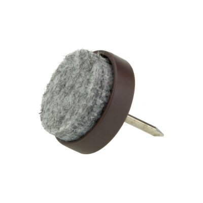 100 Stück Filzgleiter aus Kunststoff zum Nageln braun 17 mm