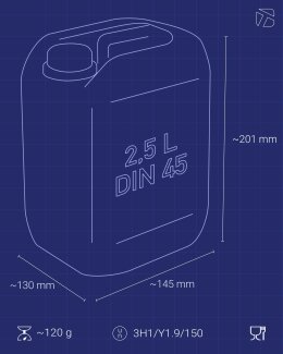 Leerkanister aus HD-PE, DIN 45, natur (2,5 Liter)