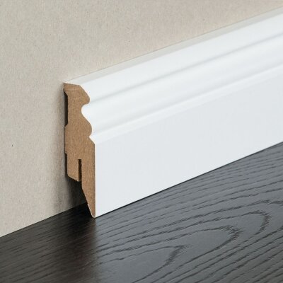 Kosche Sockelleiste MDF Altberliner / Hamburger Profil weiß