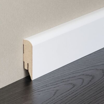 Kosche Sockelleiste 1.1 MDF foliert weiß Modern abgerundet
