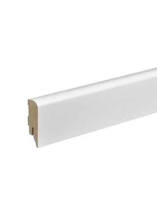 Kosche Sockelleiste 1.1 MDF foliert weiß Modern abgerundet 16x 58x2500 mm