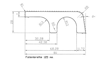 Kosche Rohrsockelleiste MDF wei&szlig; 28 x 80 x 2600 mm