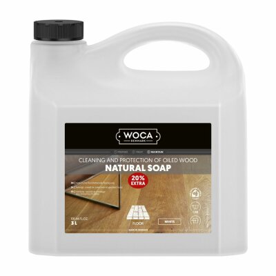 WOCA Aktion 20 % Gratis Holzbodenseife, weiß (3 Liter)