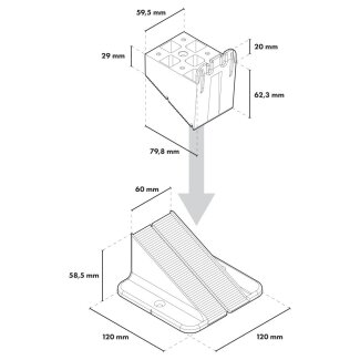 Trevendo Raptor Stelzlager L, 65 - 95 mm, 30er-Pack