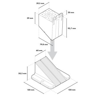 Trevendo Raptor Stelzlager XL, 95 - 125 mm, 25er-Pack
