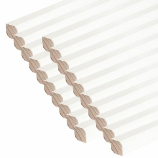  48 m Trevendo® Sockelleiste massiv gefast weiß lackiert 16 x 20 x 2400 mm