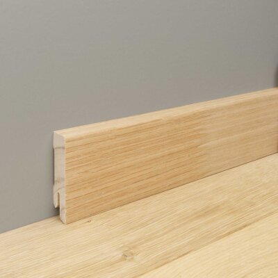 25m Trevendo® Sockelleiste Eiche furnierummantelt matt lackiert 16 x 58 x 2500 mm