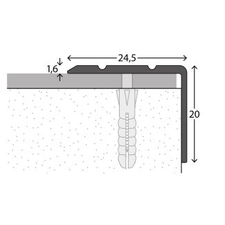 Prinz Treppenkantenprofill Nr. 162, silber, 100 cm