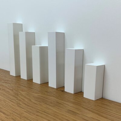 Trevendo Eckstäbe E2: 20 x 20 x 61 mm, RAL9010, 15er Pack