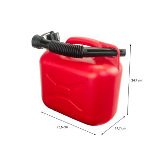 Kraftstoffkanister für Benzin und Diesel, rot, 5 Liter