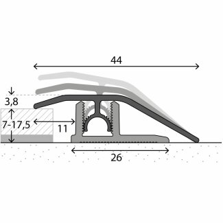 Prinz PROFI-TEC Master Anpassungsprofil Nr. 307, Edelstahl geb&uuml;rstet 90 cm