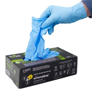 Showa 7500PF EBT Einweghandschuhe, Blau, 100er-Box, biologisch abbaubar XXL