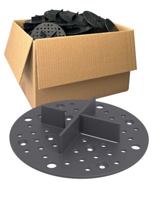 Trevendo Fix Fugenkreuz, 2 mm feste Höhe, Schwarz (Gummi), 50er-Pack