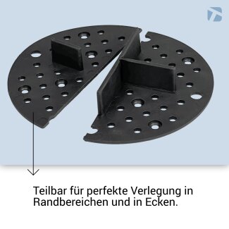 Trevendo Fix Fugenkreuz, 2 mm feste Höhe, Schwarz (Gummi), 50er-Pack