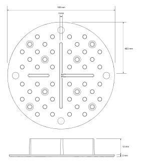 Trevendo Fix Fugenkreuz, 2 mm feste Höhe, Schwarz (Gummi), 50er-Pack