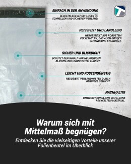 100 St&uuml;ck Folienversandtaschen 260 x 360 mm