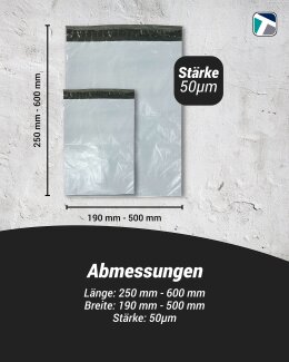 100 Stück Folienversandtaschen 430 x 600 mm