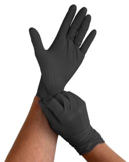 Nitril Einweghandschuhe, 100er Box, schwarz, Größe S