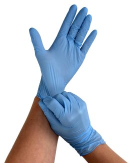 Nitril Einweghandschuhe, 100er Box, blau, Größe S