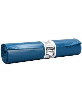Deiss 20071 Premium Abfallsäcke, 120 Liter, blau, 15 Säcke Rolle