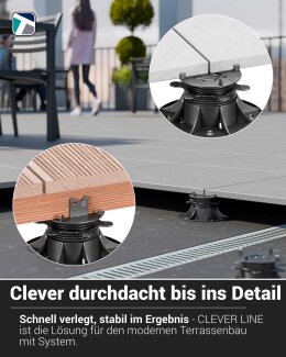 Trevendo Clever Line Stelzlager M, 40 - 80 mm, 25er-Pack