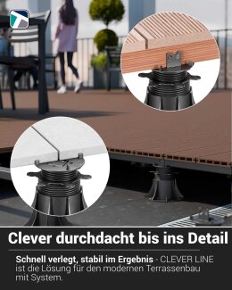 Trevendo Clever Line Stelzlager, L 80 - 200 mm, 25er-Pack