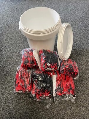 40 Liter Leereimer inkl. 84 Paar Latex Arbeitshandschuhe, Größe 8