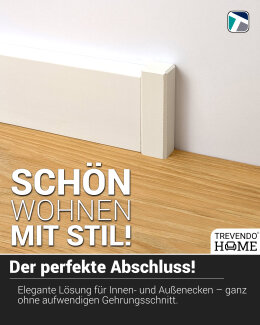 Trevendo Eckstäbe RAL 9016 lackiert 18 x 18 x 43 mm