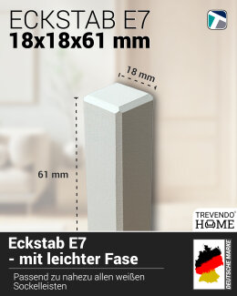 Trevendo Eckstäbe RAL 9016 lackiert 18 x 18 x 61 mm