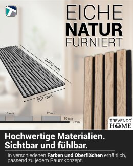 Akustikpaneele 19 x 561 x 2400 mm Eiche natur furniert