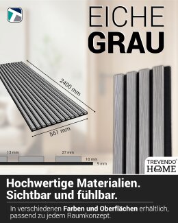 Akustikpaneele 19 x 561 x 2400 mm Eiche grau
