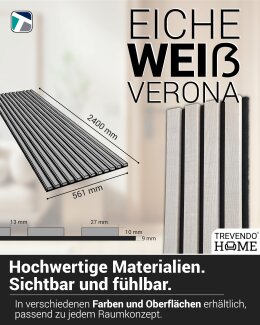 Akustikpaneele 19 x 561 x 2400 mm Eiche weiß Verona