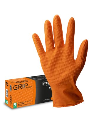 Stronghand Grip Orange Einweghandschuhe, Größe S, 50er-Box
