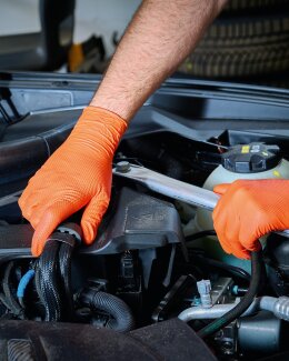 Stronghand Grip Orange Einweghandschuhe, Größe L, 50er-Box