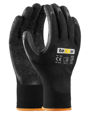 Texxor 2425 Polyester-Strickhandschuhe Latex, Größe 7