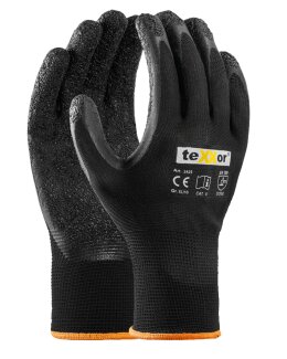 Texxor 2425 Polyester-Strickhandschuhe Latex, Größe 8