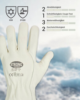 Stronghand 0226 Spa Leder Winter Arbeitshandschuhe, Größe 9