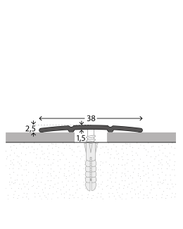 Prinz Übergangsprofil Nr. 132, silber, mittig gelocht