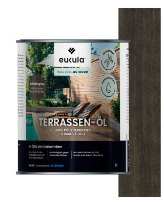 Eukula Terrassen-Öl, 1 Liter, Schiefergrau