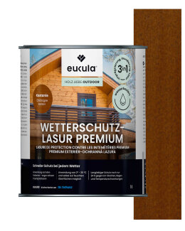 Eukula Wetterschutz-Lasur Premium, 1 Liter, Kastanie