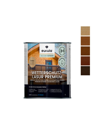 Eukula Wetterschutz-Lasur Premium, 1 Liter, Nussbaum