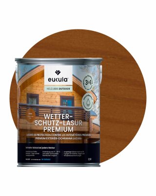 Eukula Wetterschutz-Lasur Premium, 2,5 Liter, Eiche