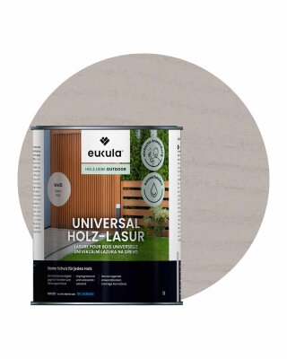 Eukula Universal Holzlasur, 1 Liter, Weiß