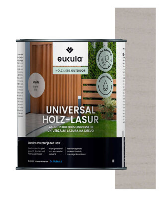 Eukula Universal Holzlasur, 1 Liter, Weiß