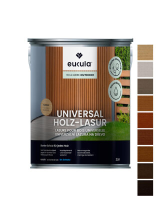 Eukula Universal Holzlasur, 2,5 Liter, Weiß