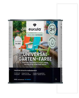 Eukula Universal Gartenfarbe, 1 Liter, Verkehrsweiß RAL 9016