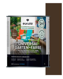 Eukula Universal Gartenfarbe, 1 Liter, Sepiabraun RAL 8014